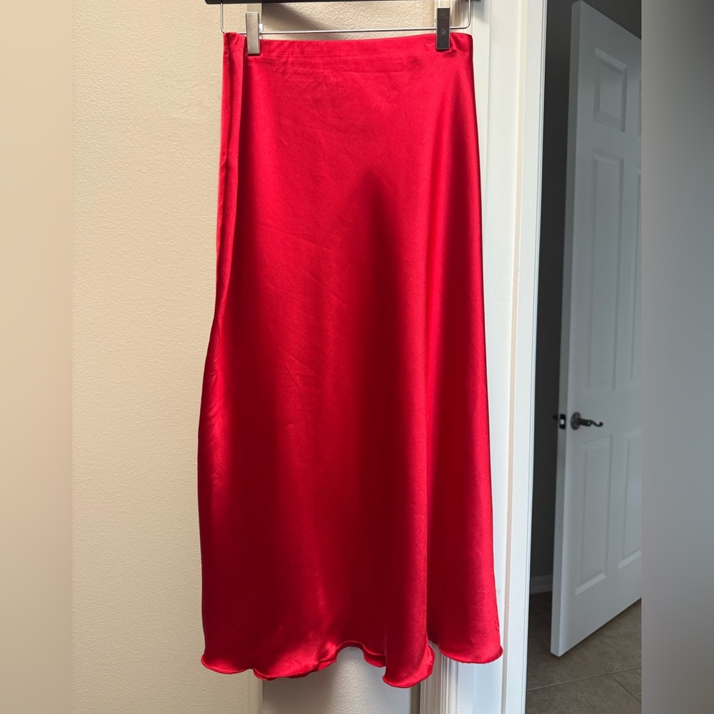 Nicole Miller Red Midi Skirt